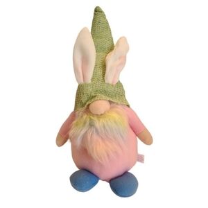Easter Gnome Plush with Green Hat and Pink Outfit 16in